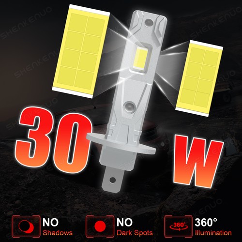 For Subaru Outback 2000-2004 4X 9005+H1 LED Headlight Bulbs Hi/Lo Beam 6000K - Foto 10 di 14