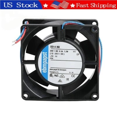 1PCS New Ebmpapst 8314HU 24VDC 7.2W 80x80x32mm IP68 2-Wire Cooling Fan