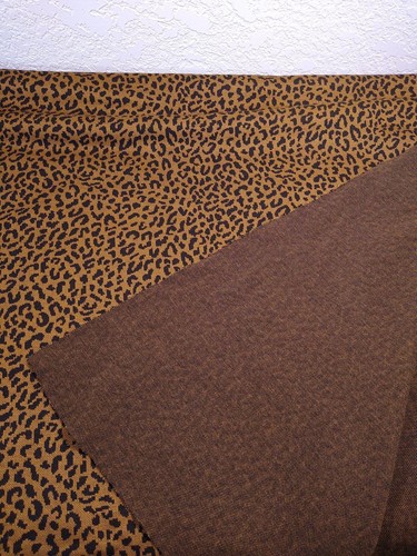 SWEATER KNIT FABRIC animal print leopard cheetah black gold 6 yards 66 wide vint - Picture 7 of 9