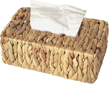 Water Hyacinth Wicker Tissue Box Cover Rectangle, Kleenex Box Cover, Seagrass Ti
