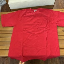 Filson Men's S Red Cotton Pocket T-Shirt Solid Crew Neck Short Sleeve