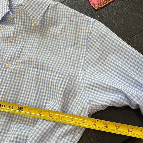 Brooks Brothers Regent blue white gingham long-sleeves dress shirt 15 1/2 / 34 - Picture 7 of 9