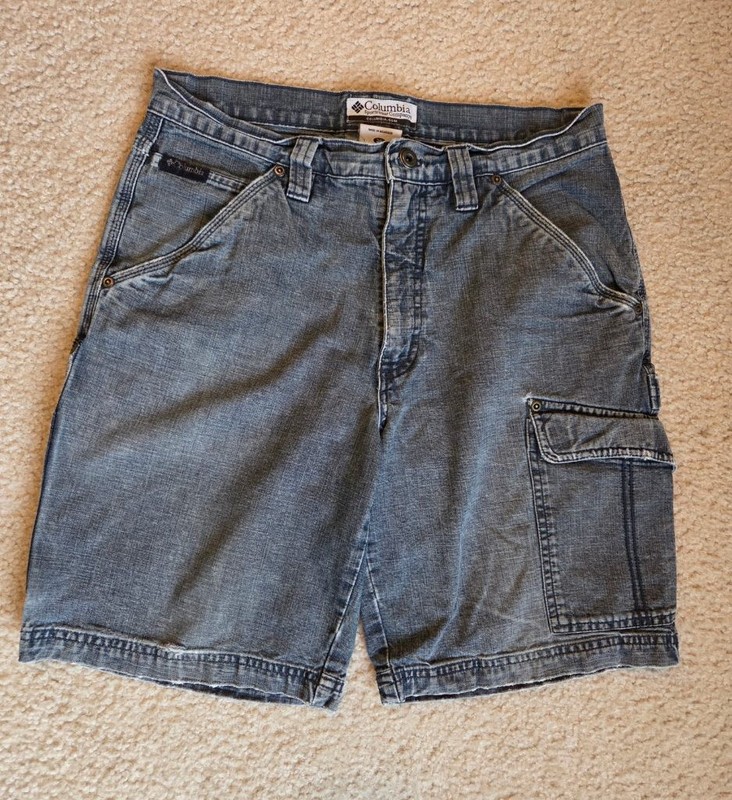 Columbia Denim Cargo Shorts Mens 30 Y2K Baggy Carpenter Skater Workwear Gorpcore
