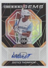 2021 Panini Elite Extra Edition Hidden Gems Black Justice Thompson Auto s1i