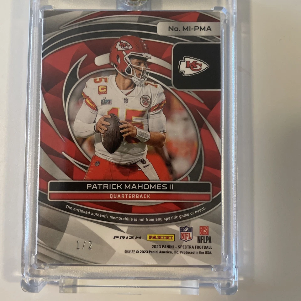 2023 Panini Spectra Max Impact Patrick Mahomes II #MI-PMA Nebula Prizm /2 - Image 3 of 3
