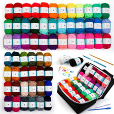 62 Acrylic Yarn Skeins, 2170 Yards Yarn for Knitting and Crochet, Includes 2 Cro