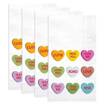 WRAPAHOLIC 50Pcs Valentine's Day Paper Napkins - 3-Ply Colorful Love Pattern ...