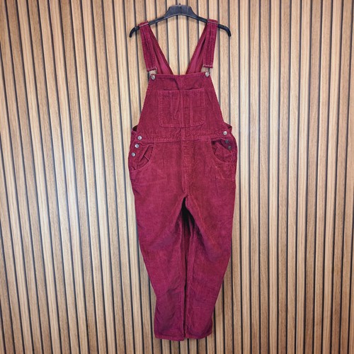 Fat Face Lewes Dungarees Cord Womens Burgundy UK 16 Tapered Leg Overalls - Picture 5 of 10