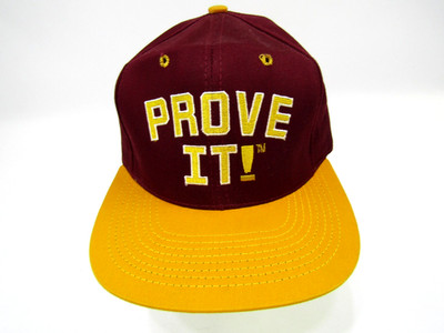 VTG Prove It Hat Snapback Made in USA Spellout Retro Logo Dad Cap