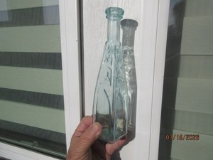 Crude Antique Square Cathedral Pepper Sauce Bottle Western Dug in Idaho