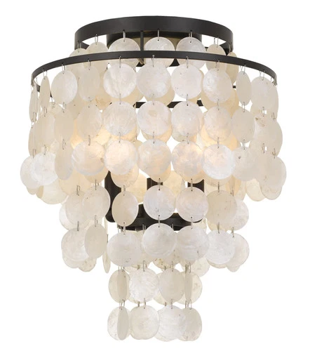 Brielle Ceiling Light in Dark Bronze with Capiz Shell Crystals - Picture 1 of 4