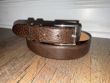 Genuine Shrunken Bull Brown Crescent Belt Made In The USA. Size 35.