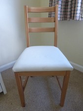 Bedroom chair, wooden frame, padded seat, IKEA Lerham 19190