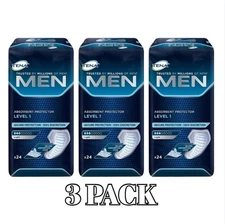 Tena Men Incontinence Protector, Level 1, 24 Count (Pack Of 3)