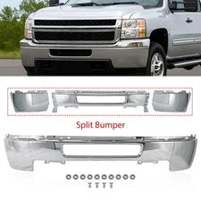 Chrome Steel Front Bumper Face Bar For 2011-2014 Chevy Silverado 2500 HD 3500 HD