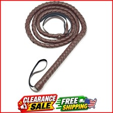 Brown Whip for Halloween Costume - 6.5 Feet PU Leather Soft Prop, Cat Woman