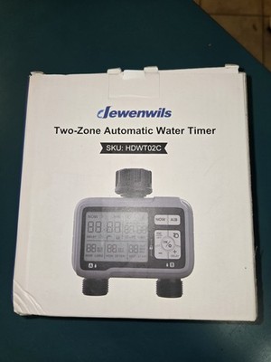 1x DEWENWILS 2-Zone Water Hose Timer, Programmable Sprinkler Timer Digital