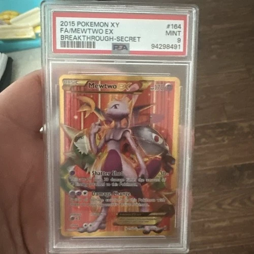 2015 POKEMON XY BREAKTHROUGH SECRET #164 FULL ART/MEWTWO EX PSA 9