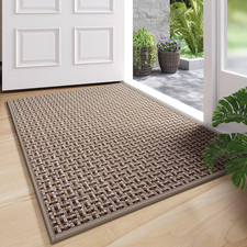 Indoor Door Mat 17x30, Entryway Door Mat Absorbent Non Slip Low Profile Brown