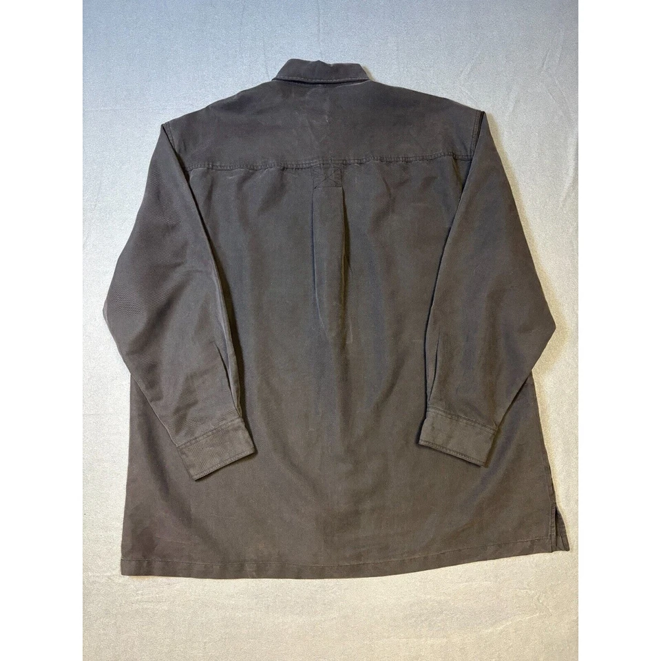 Camisa Havana Jacks Café Abotonada Manga Larga Ligera Rayón Negra Para Hombres L Foto 2 de 4