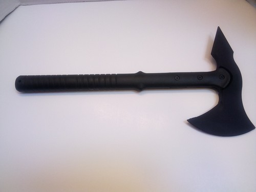 15.5" Tactical Black Rubber Training Axe Practice Hatchet ABS Handle Cosplay