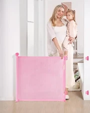 Retractable Baby Gate, Mesh Baby and Pet Gate 33" Tall, Extends up to 55" Wide