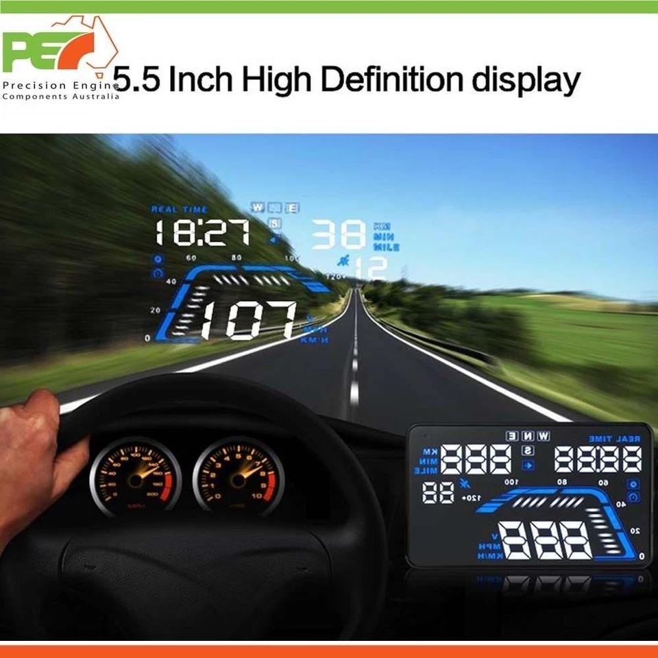 Velocímetro parabrisas Q7 5,5" HeadUp Display GPS para Porsche 911 tipo 996 turbo Foto 3 de 4