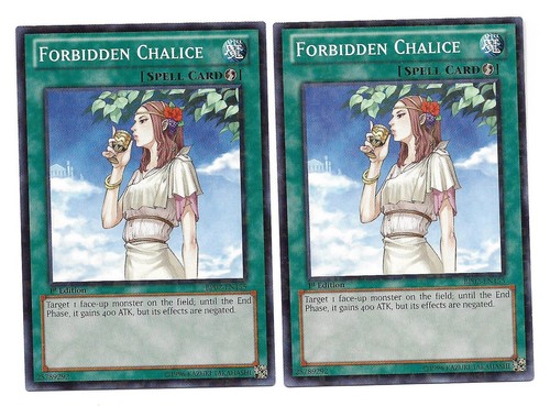 YUGIOH - 2x Forbidden Chalice - (Mosaic Rare - 1st Ed - BP02-EN155) - NM - Foto 1 di 1