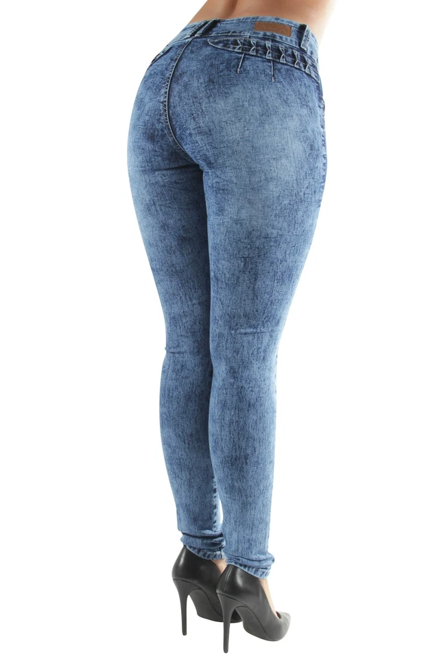 Jeans ajustados rasgados diseño colombiano, levantamiento de glúteos, Levanta Cola Foto 4 de 4