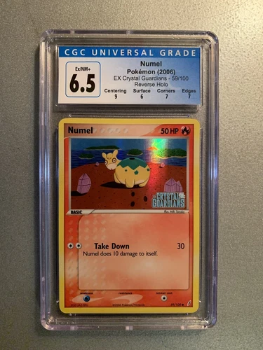 Numel 59/100 EX Crystal Guardians Stamped Reverse Holo English Pokémon CGC 6.5