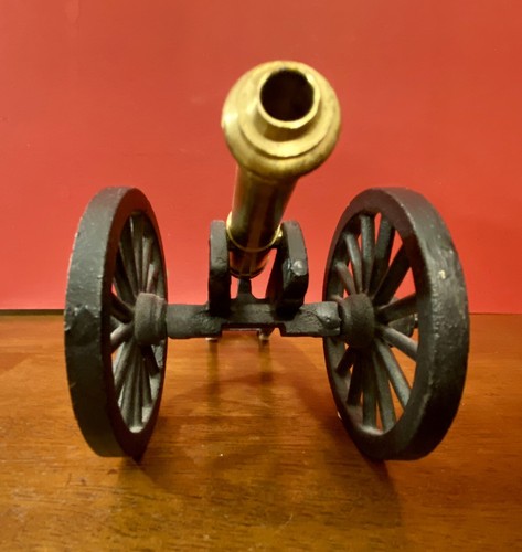 Vintage antike massive Messing und Gusseisen Miniatur Kanone Konstruktion 8" - Bild 6 von 10