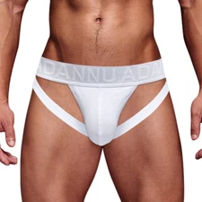 New Adannu Men's Comfort Briefs Sexy High Fork Hollow Underwear Cotton Jockstrap