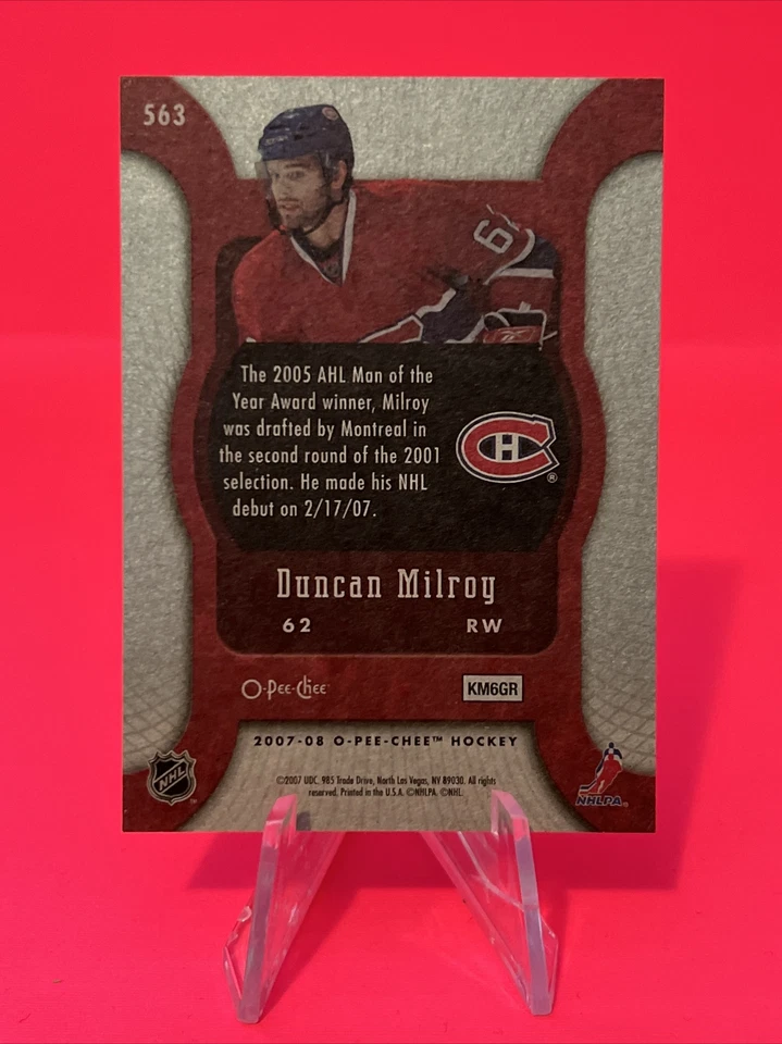 2007-08 O-Pee-Chee Duncan Milroy Rookie Card #563 Montreal Canadiens RC - Image 2 of 2