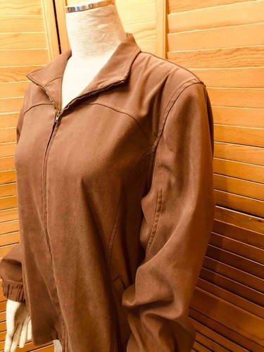Orvis Sporting Traditions Brown Moleskin Jacket Zip Front Size 16 - Picture 3 of 8