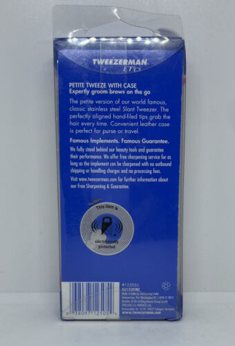 Pinzas inclinadas Tweezerman LTD Petite con estuche negro - NUEVAS - Imagen 2 de 2