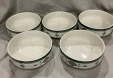 Studio Nova Adirondack Pattern Y2201 Lot of 5 Fruit Dessert Bowls 5 Inch