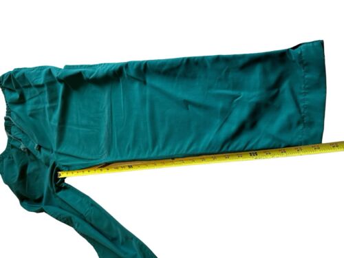 Vintage Windbreaker Pants M Blue GreenDrawstring Pocket Zip Ankle 90s* - Picture 4 of 8