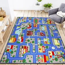 Educational Road Traffic Carpet Kids Carpet Playmat Car Rug Fun City Life Map