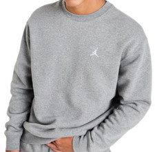 Nike Men's Jordan Brooklyn Fleece Crew-Neck Sweatshirt Gray FV7293-091 j