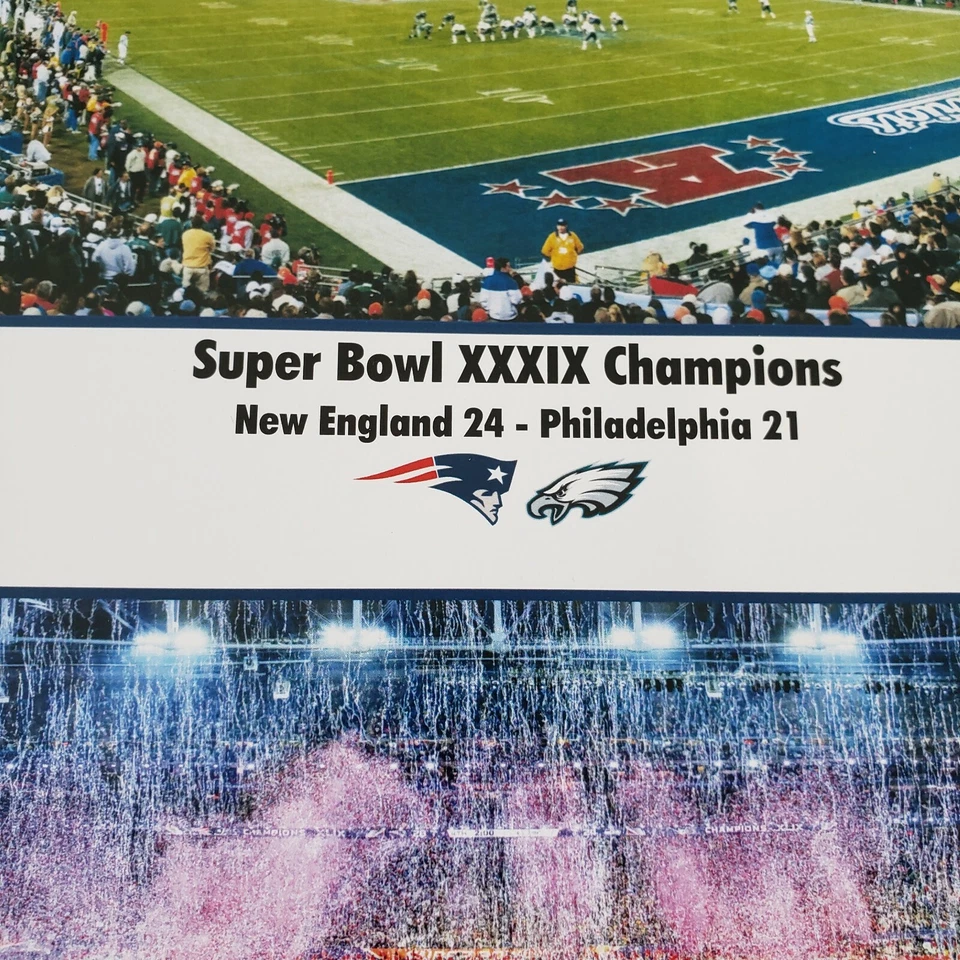 Póster de los New England Patriots Super Bowls 2005 y 2015 sin marco 18 x 12 pulgadas Foto 3 de 4