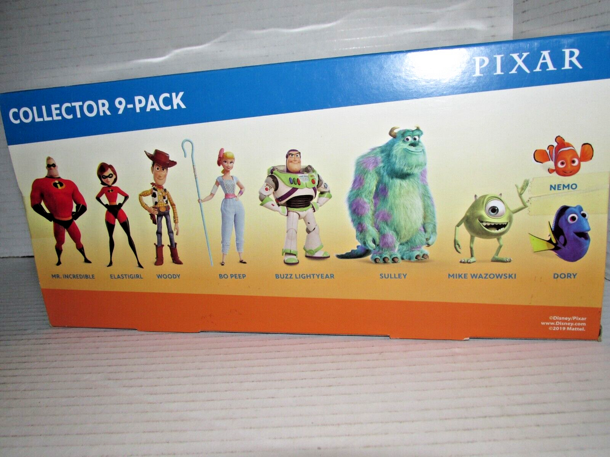Disney Pixar Collector Set Mattel Buzz 9-Pack Nemo Woody And More