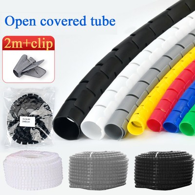 200cm Spiral Kabel Draht Schutz Wickel Ärmel Line Tagebuch Rohr Abdeckung  K