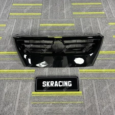 Fits Volkswagen CC 09-12 Glossy Black Front Bumper Upper Grille Fog Light Cover