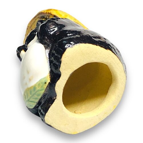 Japanese Tanuki Pottery Raccoon Netsuke Miniature DollHouse Figurine Lucky T44 - Picture 6 of 6