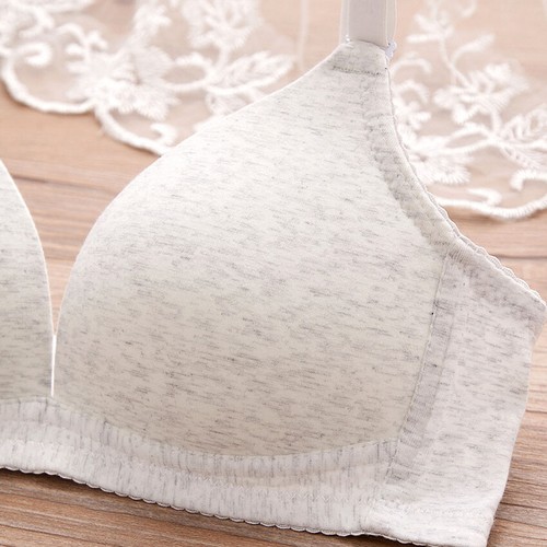 1/2 Pcs Summer Girl Thin Style Gathering 3/4 Cup Underwear Cotton Bra Women - Picture 4 of 13