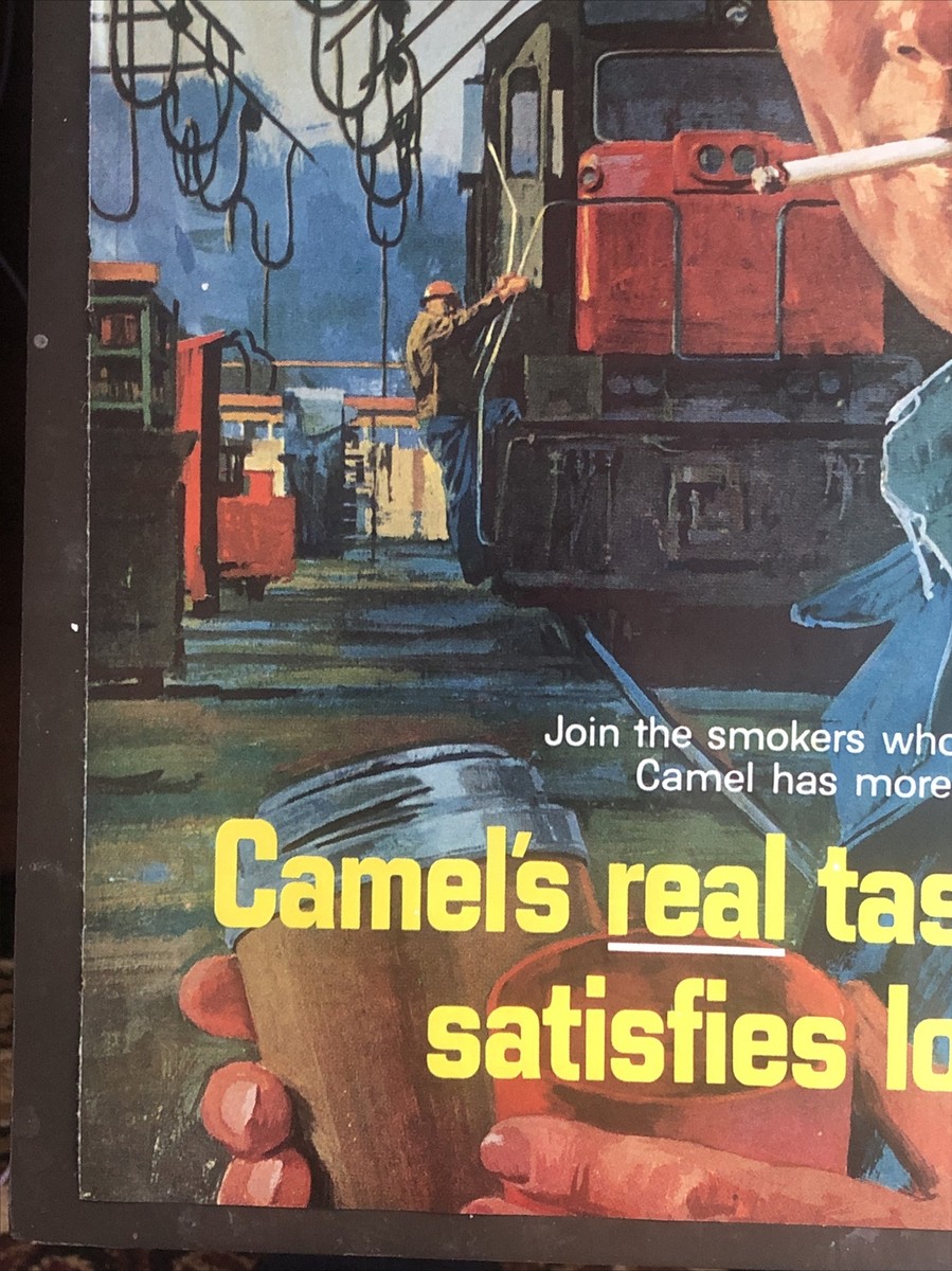 1965 Camel Cigarettes Train Engineer PRINT AD Conductor Railway