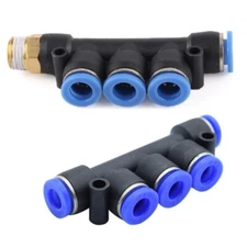 Nylon Pneumatic 5 WAY push-fit BSP Male hose inline air-line airline connector 