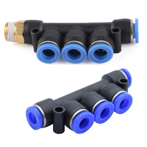 Nylon Pneumatic 5 WAY Push fit BSP Male Hose Inline Air line Airline nylon-pneumatic-5-way-push-fit-bsp-male-hose-inline-air-line-airline