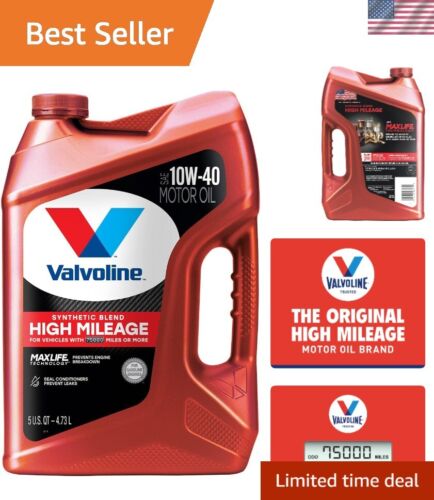 10W-40 MaxLife Technology Motor Oil 5 QT - Superior Protection for High Mileage