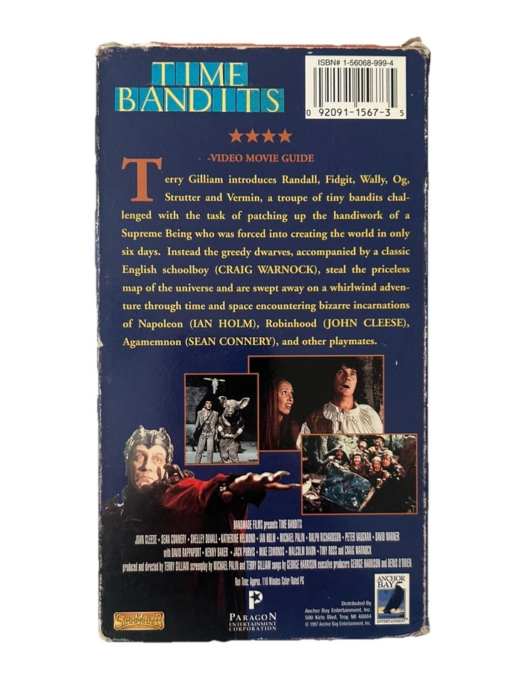 Time Bandits VHS VG- Adventure Comedy John Cleese Sean Connery Shelley Duvall - Image 2 of 4
